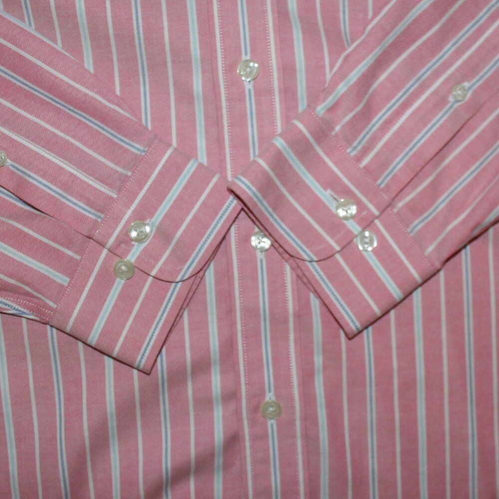 Brooks Brothers Regent Long Sleeve Pink/Stripe Shirt Size Large - Picture 5 of 11